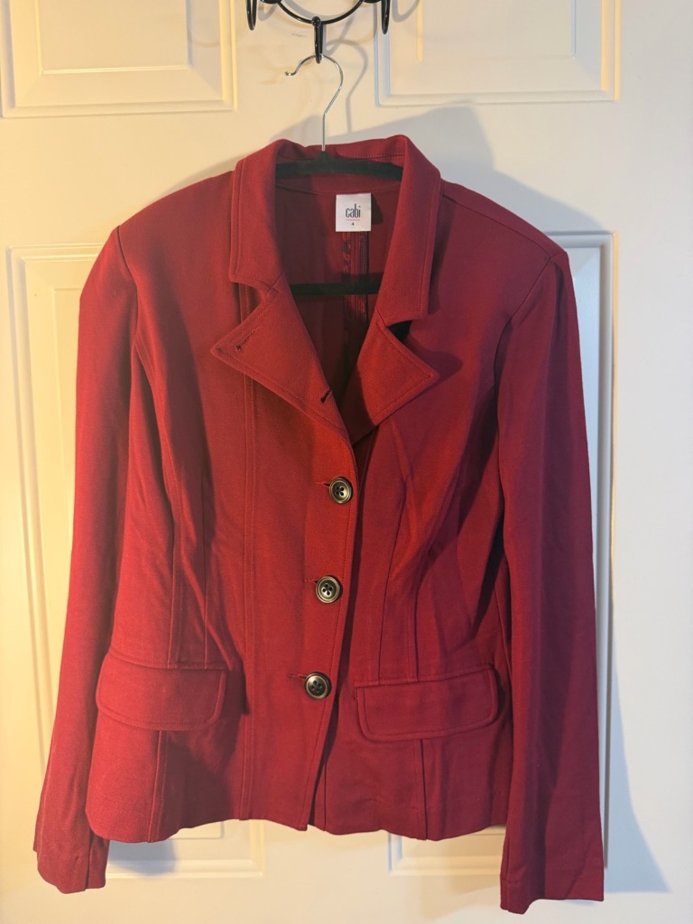 Cabi Red Blazer Size 4 Structured Statement Jacket